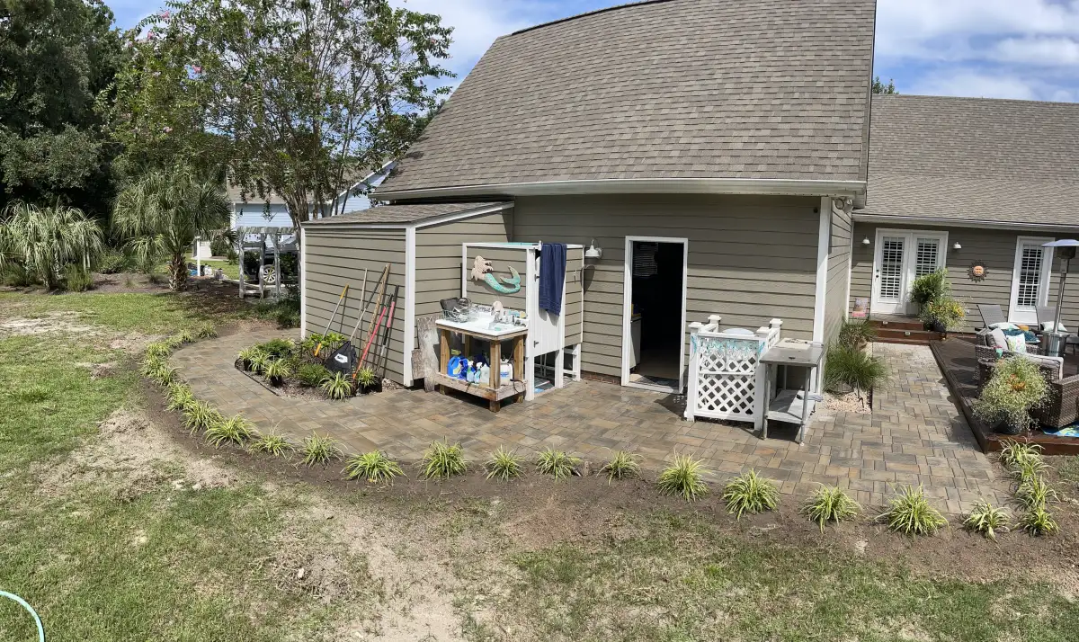 Completed luxury landscape design along the NC 210 corridor in coastal North Carolina